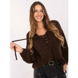 Barna oversized pulóver egyszínű kép