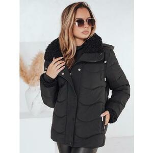 Női téli steppelt kabát WARMMISS kapucnival, fekete kép