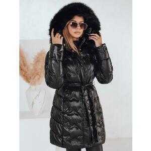 Női steppelt téli kabát CASSERIE kapucnival, fekete kép
