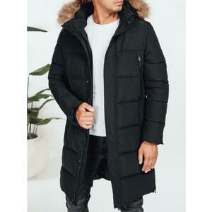 Férfi téli steppelt kabát, fekete kép