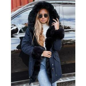 Női téli kabát szőrme CHARMFUR sötét kék kép