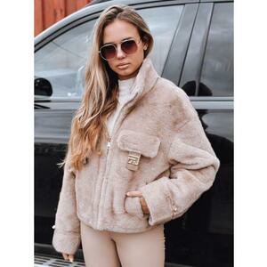 Női rövid bunda, bézs kép