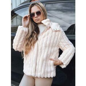 Női kapucnis prémes kabát, rózsaszín kép