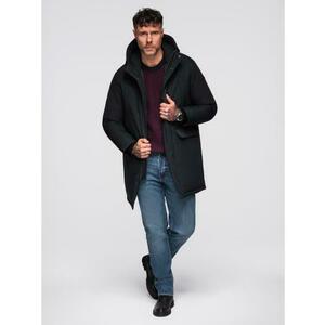 Klasszikus hosszú férfi kabát – fekete V6 OM-JAPJ-0313 kép