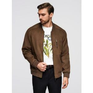 Férfi kabát műbőrből – barna V1 OM-JAFL-0232 kép