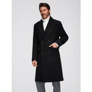 Férfi gyapjú kabát két soros gombos záródással – fekete V2 OM-COWC-0133 kép