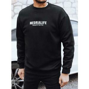 Férfi pulóver nyomtatással, fekete kép