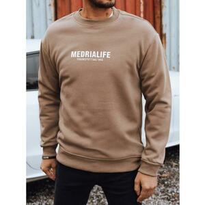 Férfi pulóver nyomtatással, kamel kép