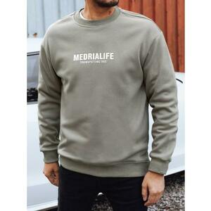 Férfi pulóver nyomtatással, khaki kép