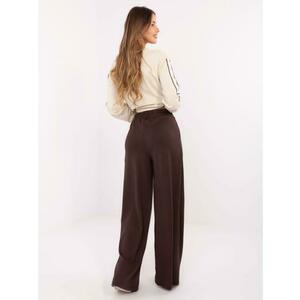Csokoládébarna széles nadrág alapdarab zsebekkel kép