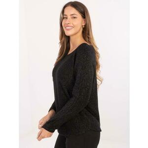 Fekete elegáns pulóver viszkózzal RUE PARIS kép