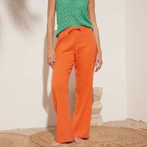 Széles szárú nadrág dupla pamut gézből kép