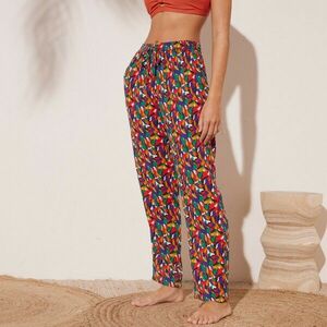 Egyenes krepp nadrág mintával kép