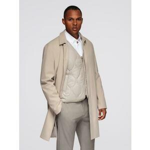 Férfi minimalista kabát levehető mellénnyel – bézs V1 OM-COLC-0139 kép