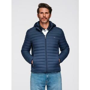 Klasszikus férfi steppelt kabát zseb opcióval – sötétkék V1 OM-JALP-0295 kép