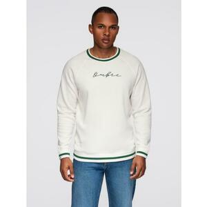 Férfi pulóver raglán ujjakkal és kontrasztos részletekkel – fehér V2 OM-SSNZ-0244 kép