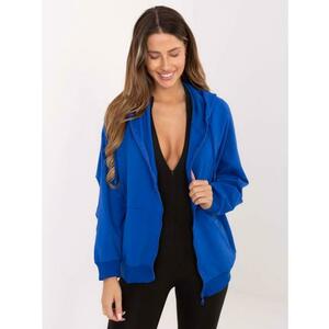 Kobalt alap pamut pulóver kapucnival kép