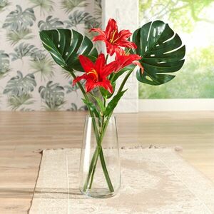 Gally Vörös liliom monstera levelekkel kép
