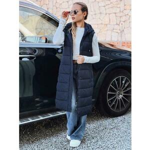 Női hosszú steppelt kabát, sötétkék kép