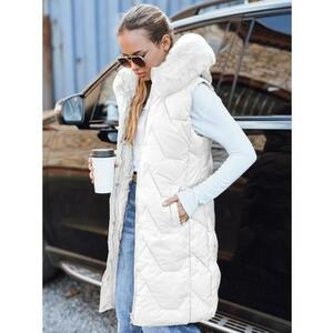 Női steppelt mellény, fehér kép