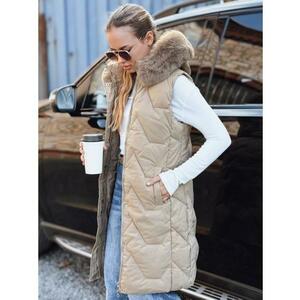 Női steppelt mellény, bézs kép