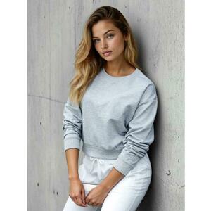 Női klasszikus pulóver világos szürke kép