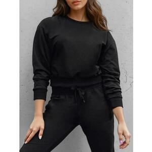 Női klasszikus fekete pulóver kép