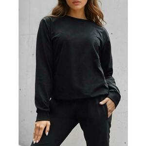 Női klasszikus fekete pulóver kép