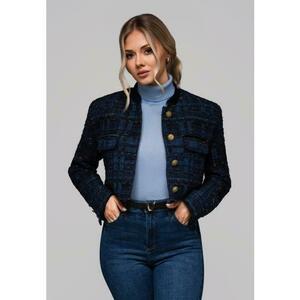 Női rövid kabát Chanel stílusban OW-BLZB-0102 v1 – sötétkék kép