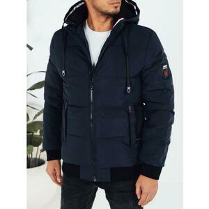 Férfi téli kabát kapucnival, sötétkék kép