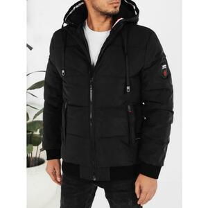 Férfi téli kabát kapucnival, fekete kép
