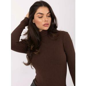 Sötétbarna testhezálló alap blúz csíkokkal RUE PARIS kép