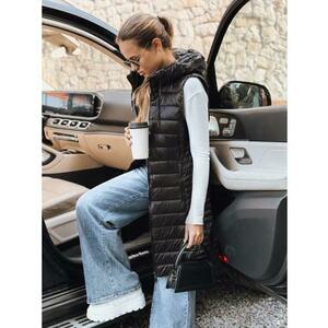 Női steppelt kabát kapucnival, fekete kép