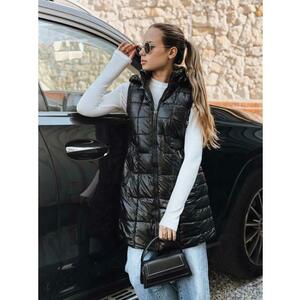 Női steppelt kabát kapucnival, fekete kép