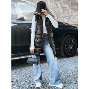 Női steppelt kabát kapucnival, fekete kép