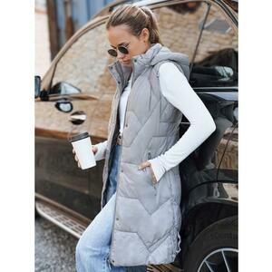 Női hosszú steppelt kabát, szürke kép