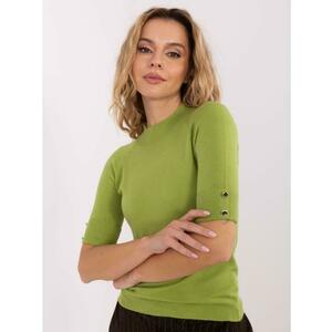 Olívazöld női pulóver modallal keverve kép