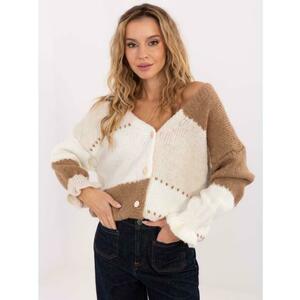 Ecru-kamel pulóver fodrokkal az ujjakon RUE PARIS kép