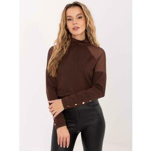 Barna elegáns blúz hosszú ujjú RUE PARIS kép