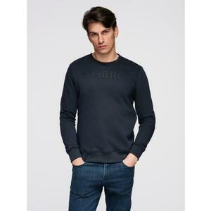 Klasszikus férfi pulóver felirattal – sötétkék V3 B1711 kép