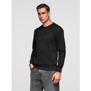 Klasszikus férfi pulóver felirattal – fekete V4 B1711 kép