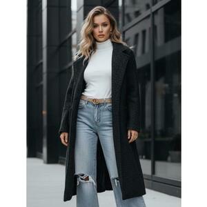 Női hosszú báránybőr kabát fekete a következőktől kép