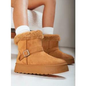 Női szarvasbőr hócsizma kaméliás szőrmével kép