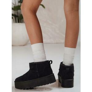 Női velúr hó csizma fekete kép