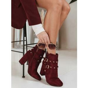 Női szarvasbőr boho csizma piros kép