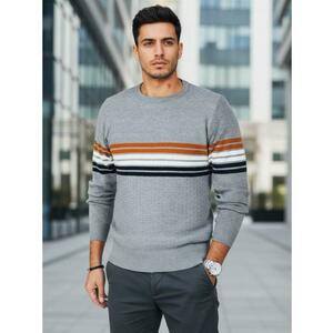 Férfi csíkos pulóver, szürke kép