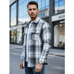 Férfi flanel ing, fekete-fehér kockás mintával kép