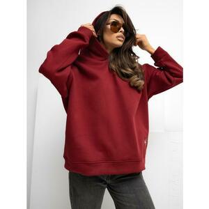 Bordó alap pulóver kapucnival és béléssel RUE PARIS kép