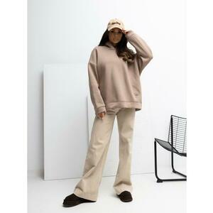 Sötét bézs alap pulóver felirattal RUE PARIS kép