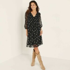 Plisszírozott voál ruha nyomott mintával kép